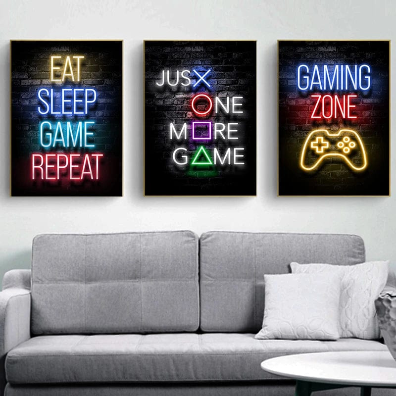 Canvanation Affiche Chambre Gaming Neon