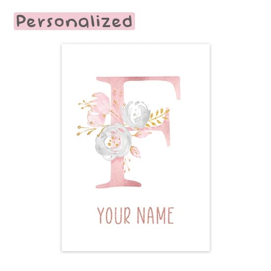 Canvanation Letter F / 40x60cm Affiche Prénom Personnalisé Pour Chambre Fille