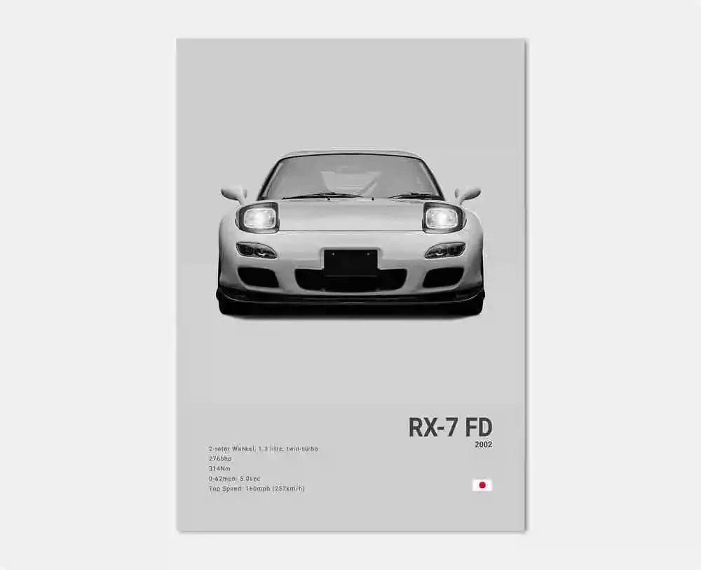 Canvanation 5 / 50x70cm Affiche Voiture Pop Noir Et Blanc Japon