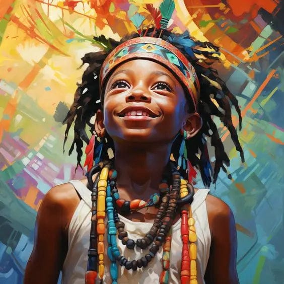 Canvanation PF26329 / 50x50cm Affiche Africain Femmes Et Enfants