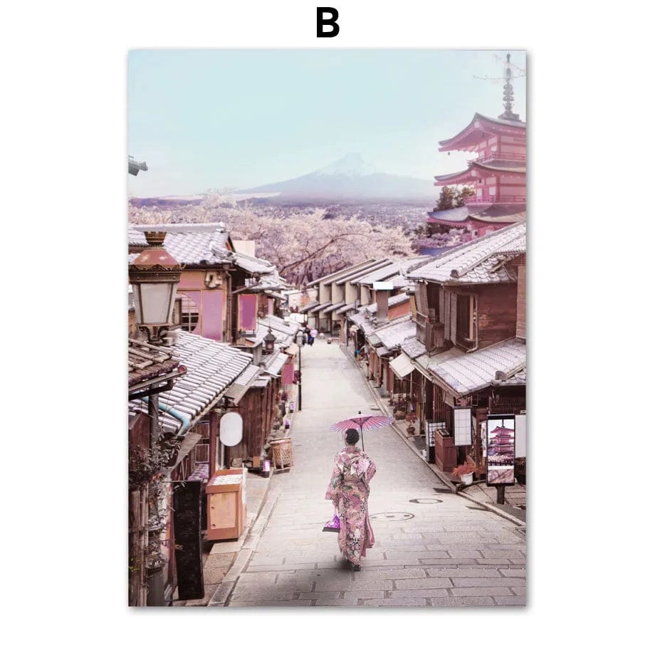 Canvanation N1299 / 40X60cm Affiche Japonais Tokyo Cherry Mount Fuji Miyajima