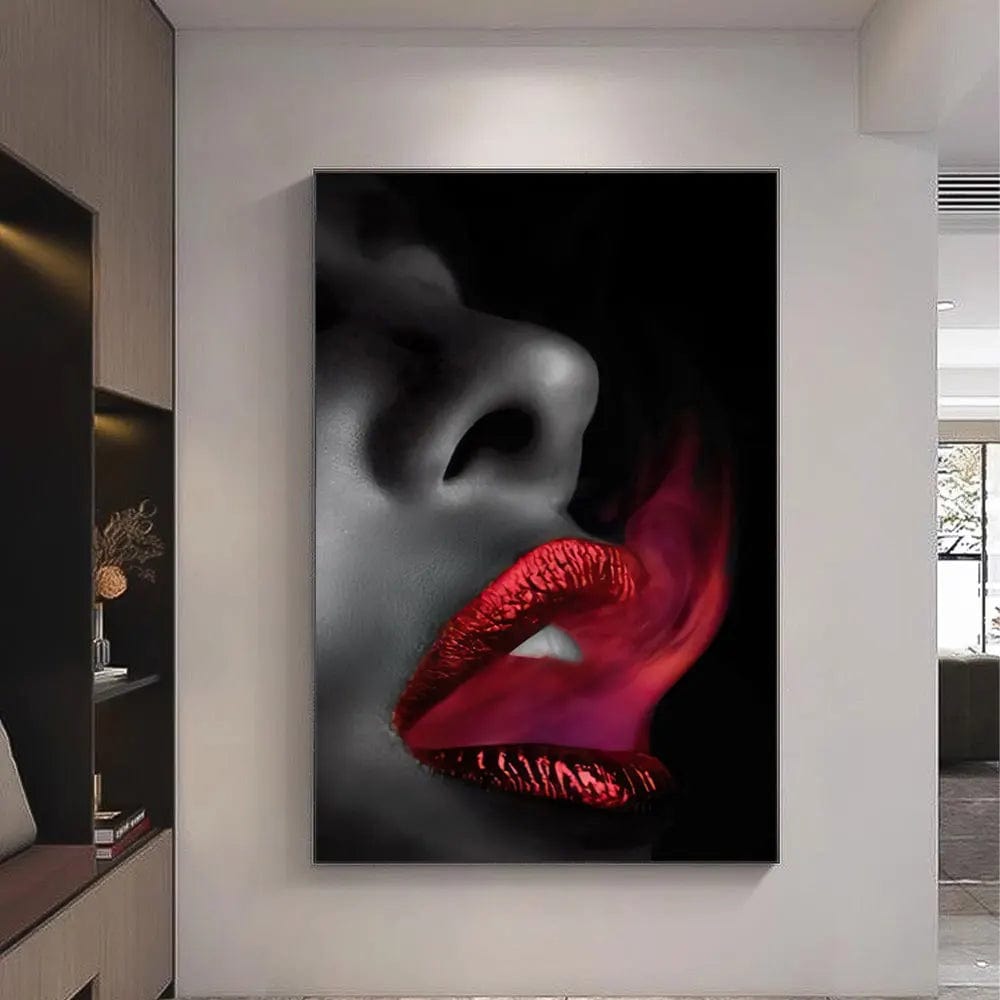 Canvanation Affiche Noir Et Blanc Femme Lèvres