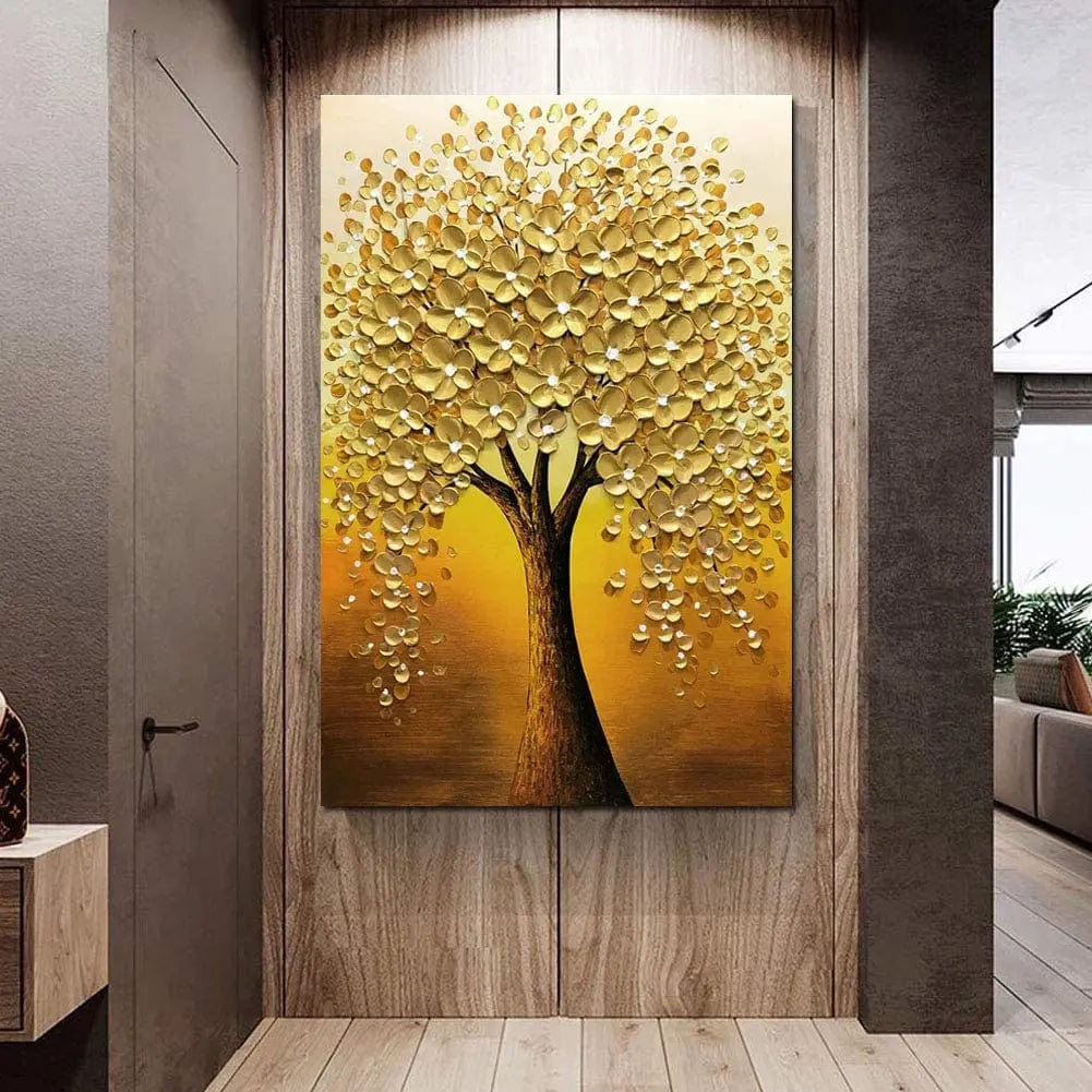 Canvanation Arbre De Vie Feuille D'Or
