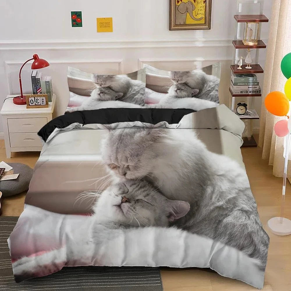 Canvanation 4 / 200x200cm 3pcs Housse De Couette - 3D Chat