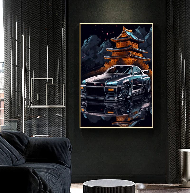 Canvanation Affiche Voiture Retro Nissan Skyline GTR