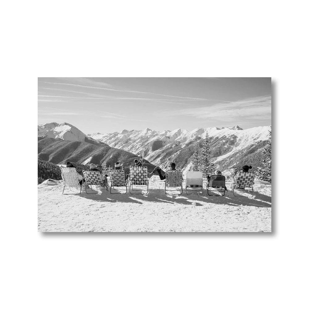 Canvanation E / 30x45cm Poster Ski Vintage Noir Et Blanc