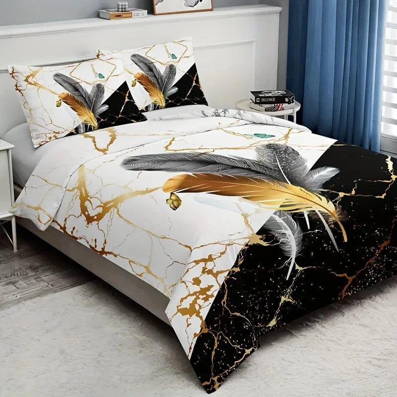 Canvanation Housse De Couette - 3pcs Plume Or