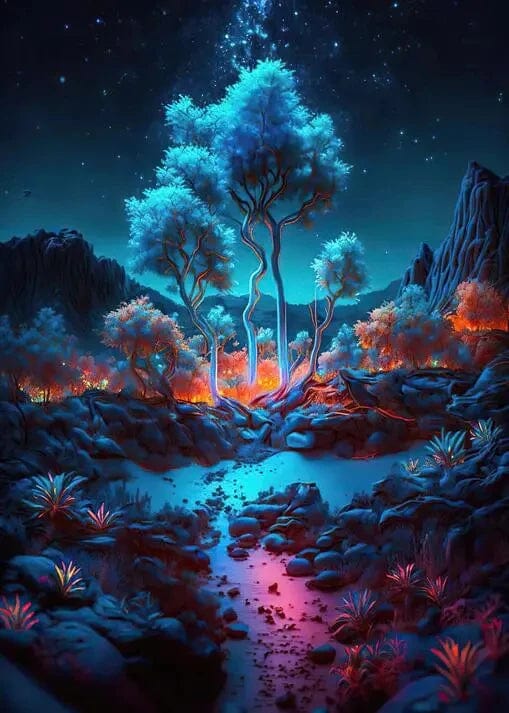 Canvanation PF20904 / 50x75cm Sans Cadre Affiche Éclat Éternel : L'Arbre de Vie Sublime
