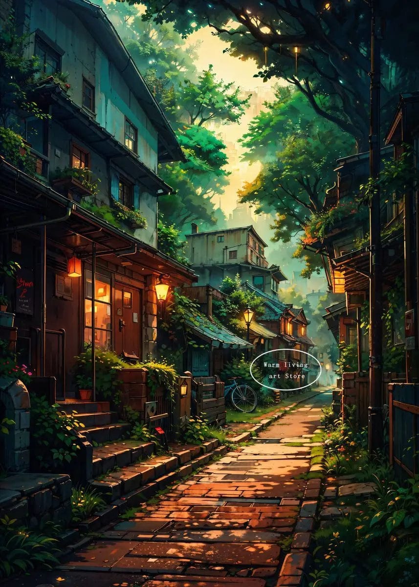 Canvanation 28 / 60X80cm Affiche Japonais De La Rue Tokyo de l'Anime Japonais Sakura
