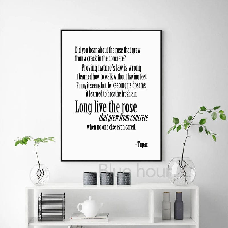 Canvanation Affiche Rap Tupac Shakur Noir Blanc Photographie