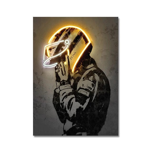 Canvanation 3 / 40x60cm Affiche Casque De Moto Neon