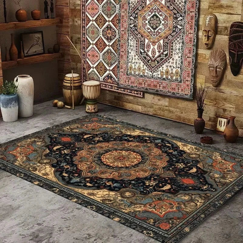 Canvanation Flannel6 / 160x230cm 63x90in Tapis de Salon Perse – Style Boho Chic, Lavable en Machine