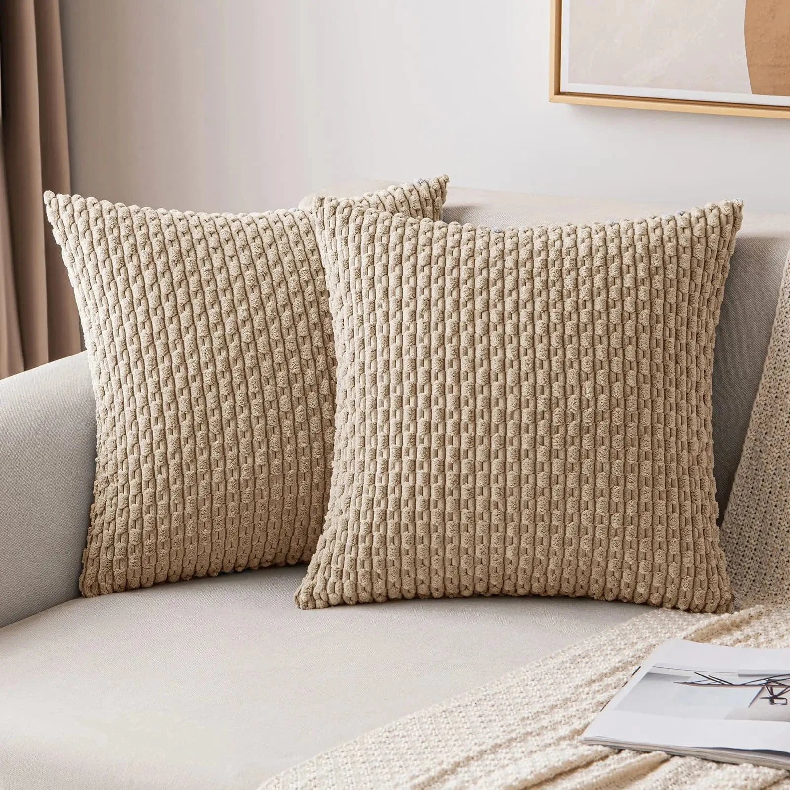 Canvanation Beige / 40x40cm Housse de Coussin Élégante et Confortable
