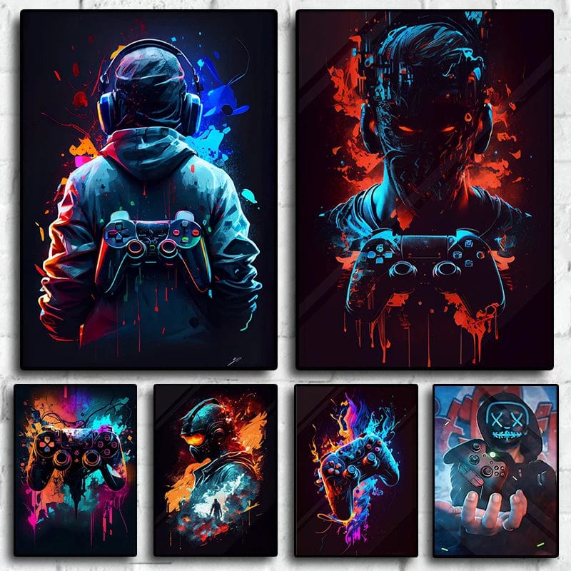 Canvanation Affiche Chambre 80s Coloré Punk Neon Gaming