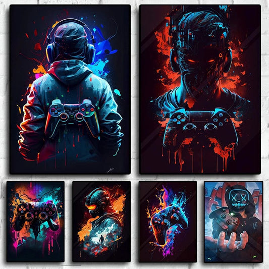 Canvanation Affiche Chambre 80s Coloré Punk Neon Gaming