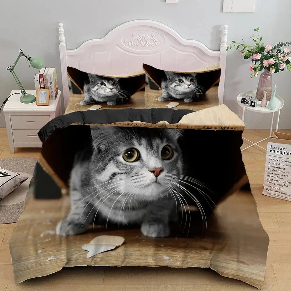 Canvanation 9 / 228x228cm 3pcs Housse De Couette - 3D Chat