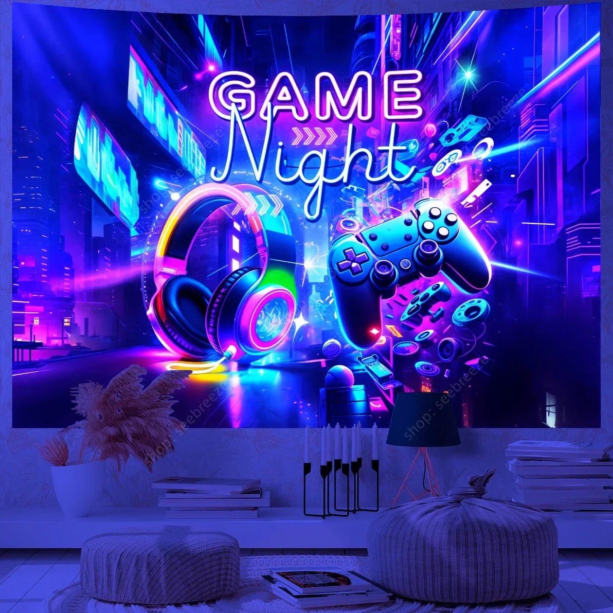 Canvanation WF1311 / 180x230cm Tapisserie pour Chambre de Gamer - L'accessoire ultime pour une déco immersive 🎮