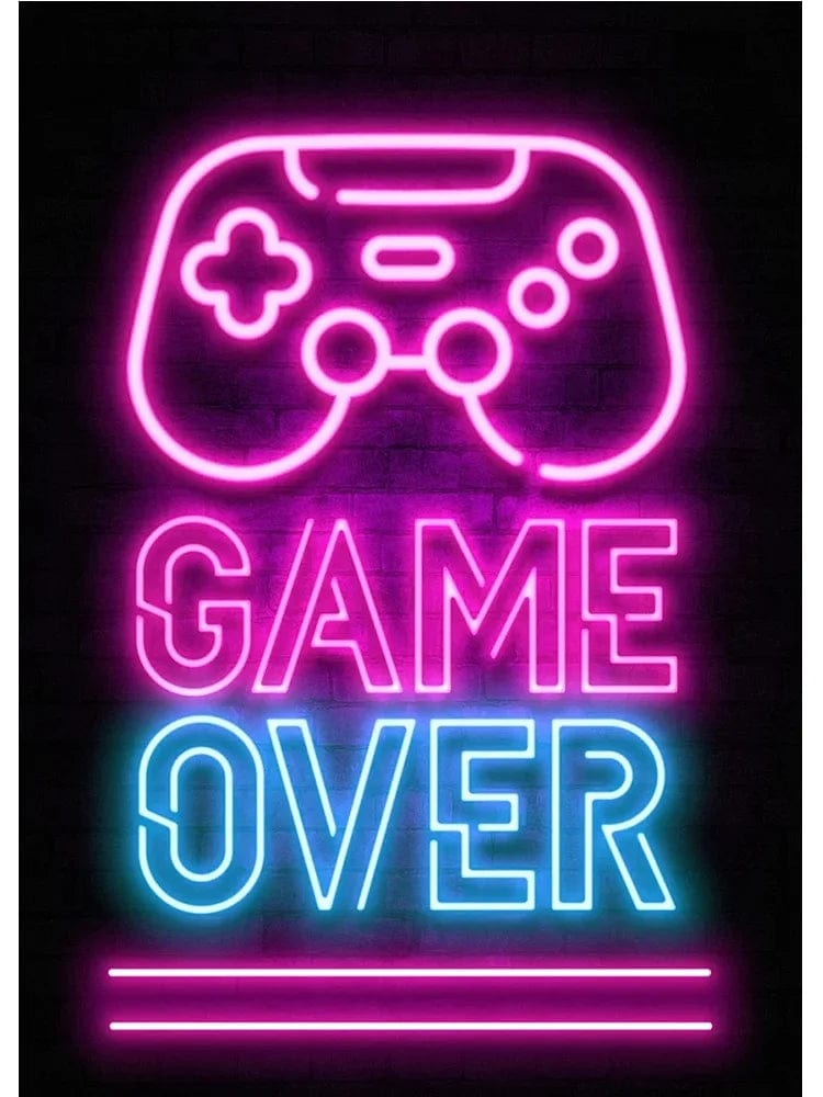 Canvanation J / 40x60cm Affiche Neon Art Gaming Zone