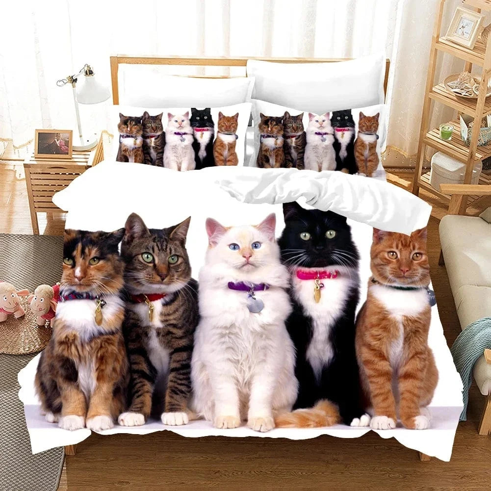 Canvanation 10 / 240x220cm 3pcs Housse De Couette - 3D Cute Chat