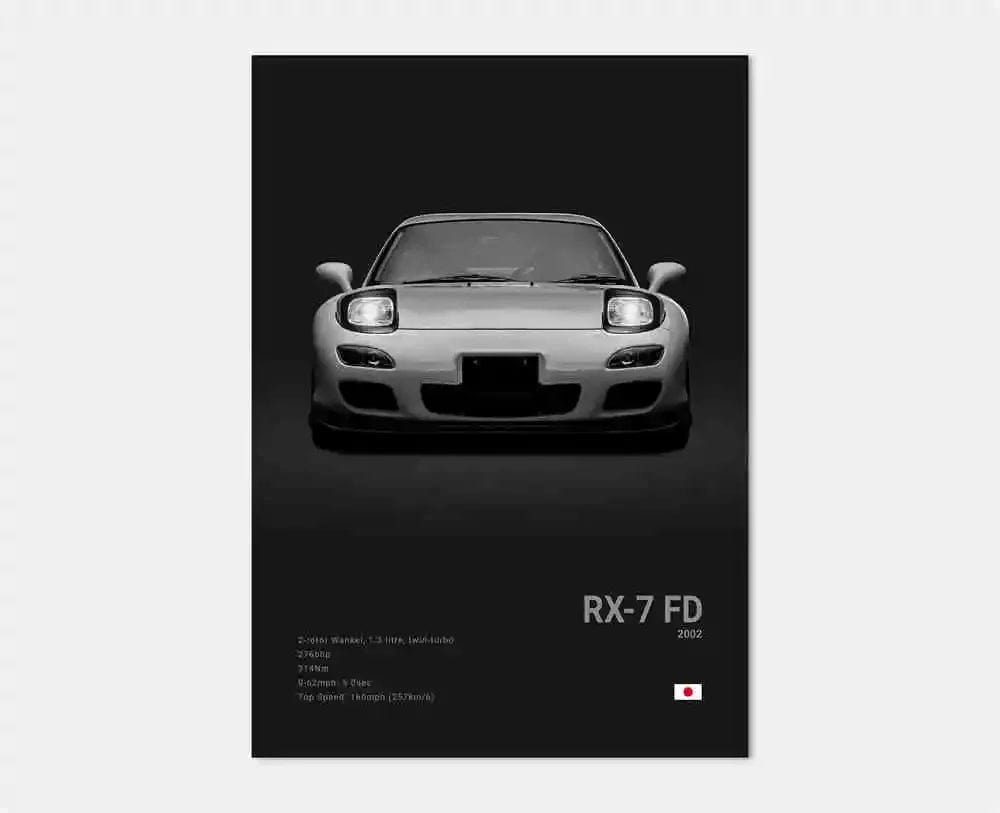 Canvanation 6 / 50x70cm Affiche Voiture Pop Noir Et Blanc Japon