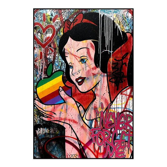 Canvanation 30X45cm Poster Blanche Neige Pomme Graffiti