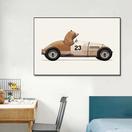 Canvanation Affiche Voiture Drôle Anime Animaux