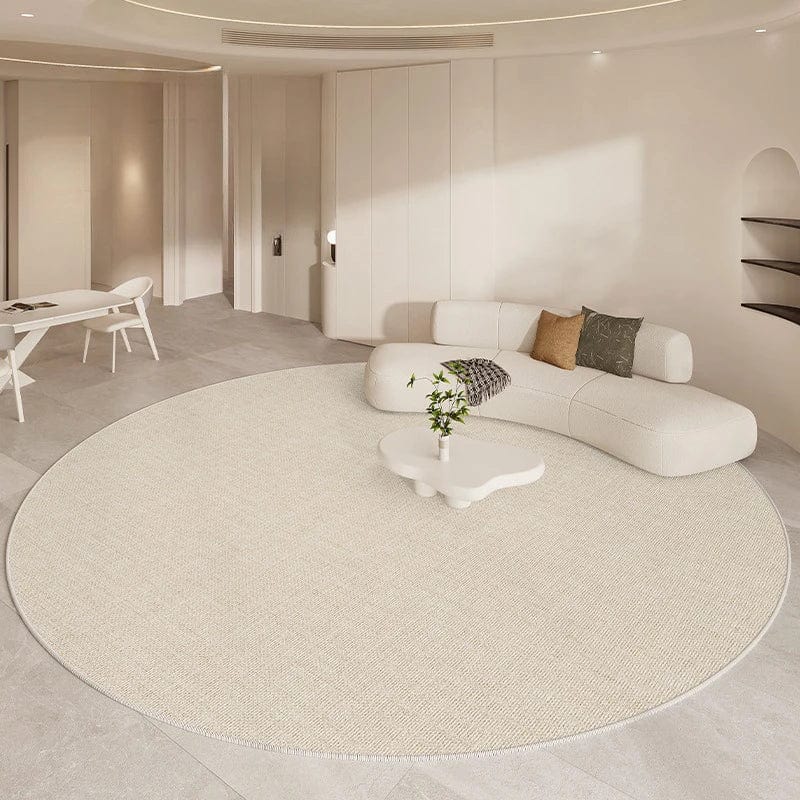 Canvanation AX015-2-G / Diametre 240cm Tapis De Salon - Rond Noir Et Beige
