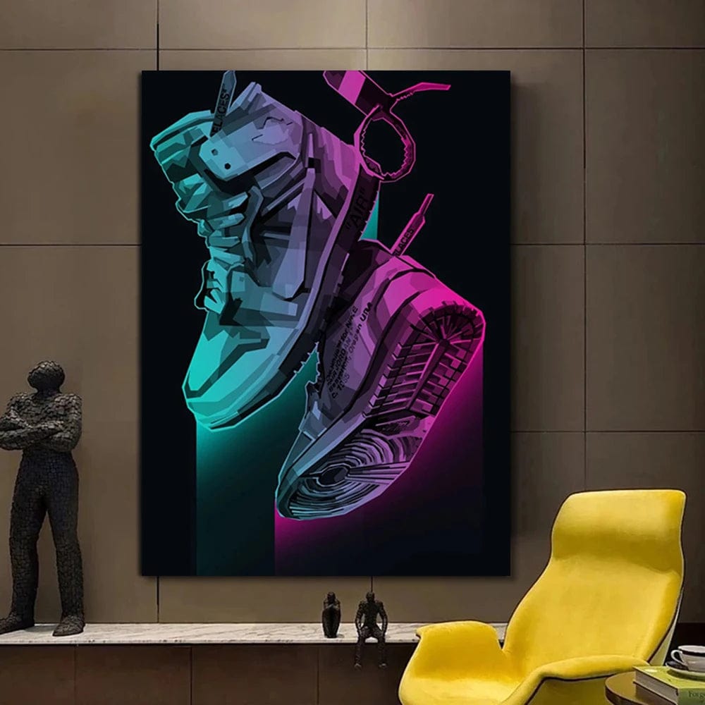 Canvanation Affiche Chambre Sneaker Jordan Neon