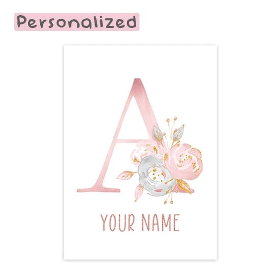 Canvanation Letter A / 40x60cm Affiche Prénom Personnalisé Pour Chambre Fille