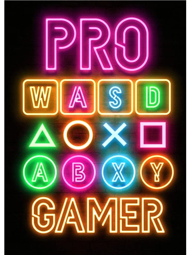 Canvanation O / 20x30cm Affiche Neon Art Gaming Zone