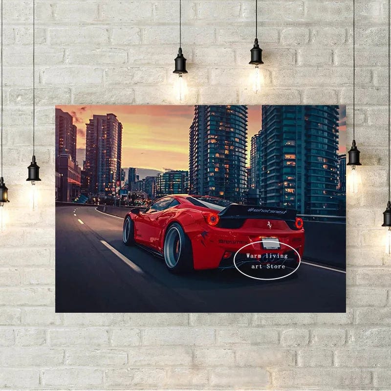 Canvanation Affiche Voiture De Sport Rouge Ferraris