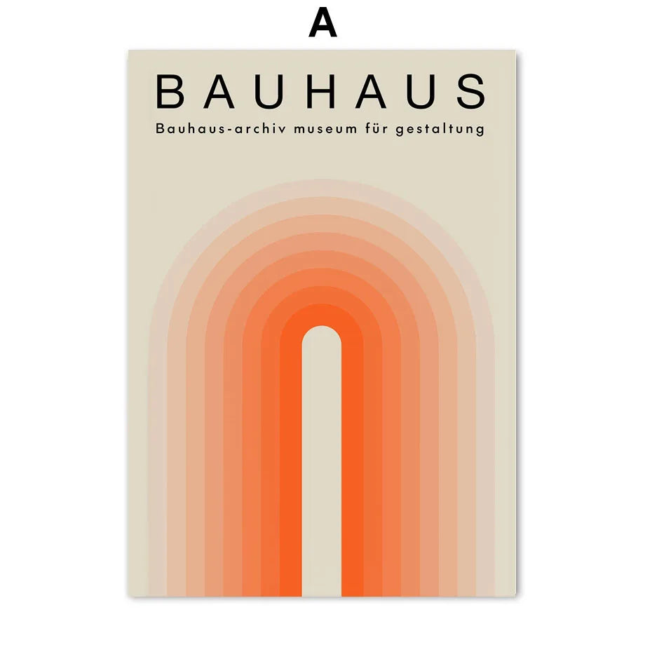 Affiche Bauhaus Orange Abstrait Poster