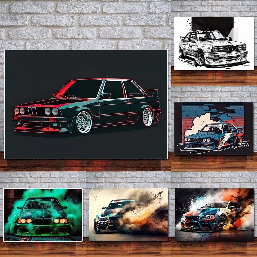 Canvanation Affiche Voiture Sport Vintage Retro