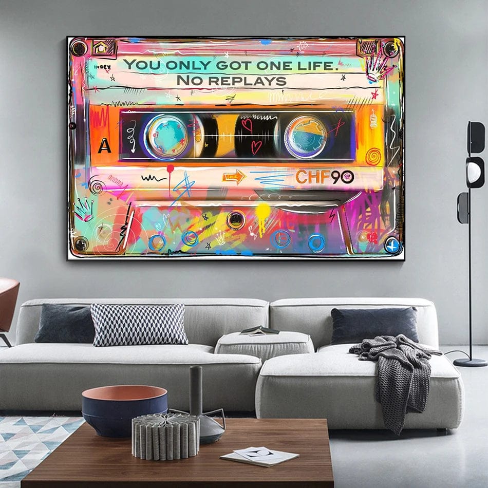 Canvanation Affiche Street Art Cassettes Vintage
