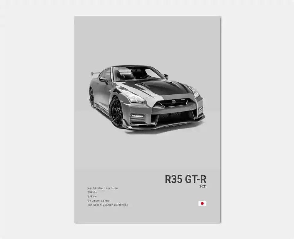 Canvanation 14 / 40x60cm Affiche Voiture Pop Noir Et Blanc Japon