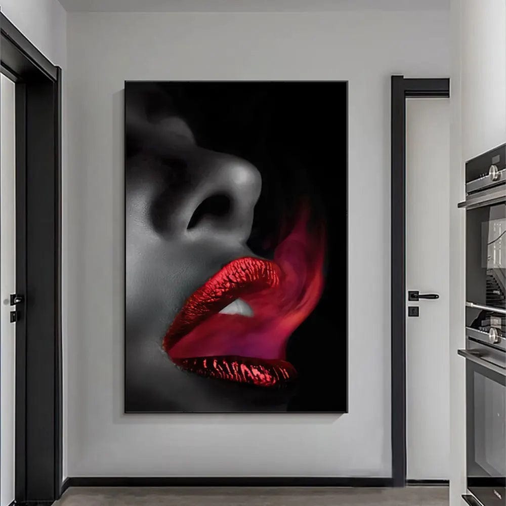 Canvanation Affiche Noir Et Blanc Femme Lèvres