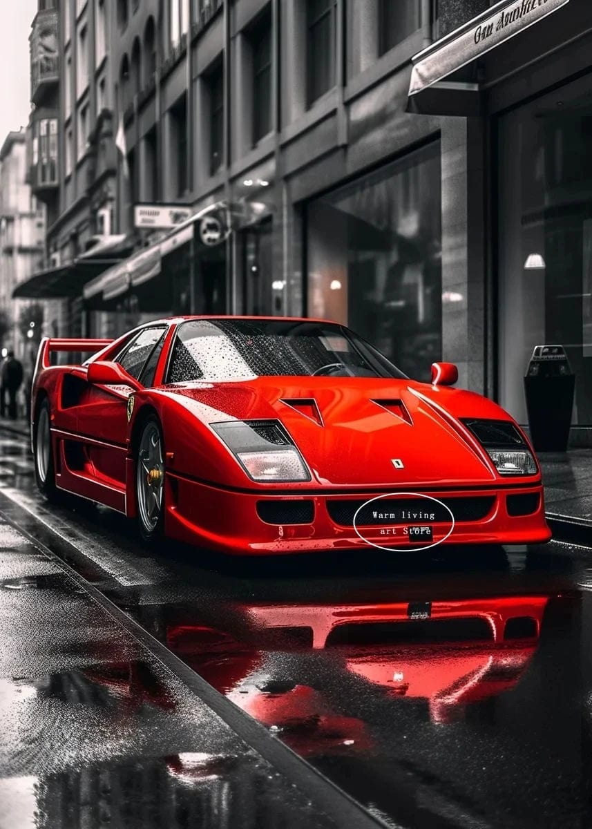 Canvanation 18 / 40x60cm Affiche Voiture De Sport Rouge Ferraris