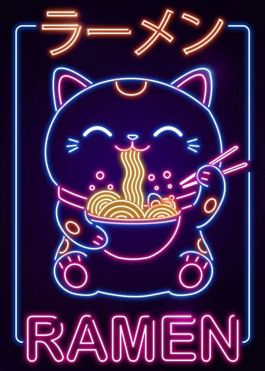 Canvanation 1 / 30x42cm Affiche Japonais Neon Retro Nourriture Ramen