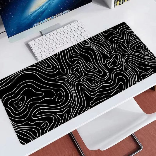 Canvanation 80X30 Cm Tapis De Souris - Noir Et Blanc Effet Hypnose