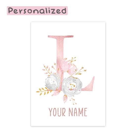 Canvanation Letter L / 40x60cm Affiche Prénom Personnalisé Pour Chambre Fille