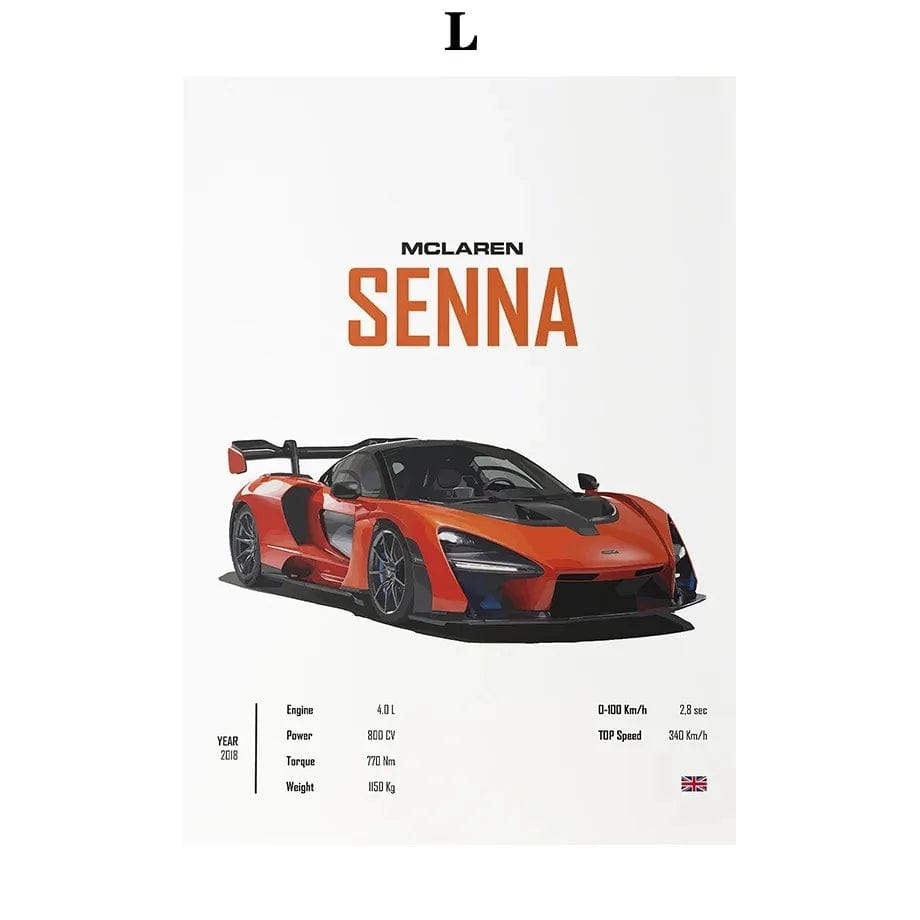 Canvanation 12 / 30x40cm Affiche Voiture - Bugatti Konissegg McLaren Pagani