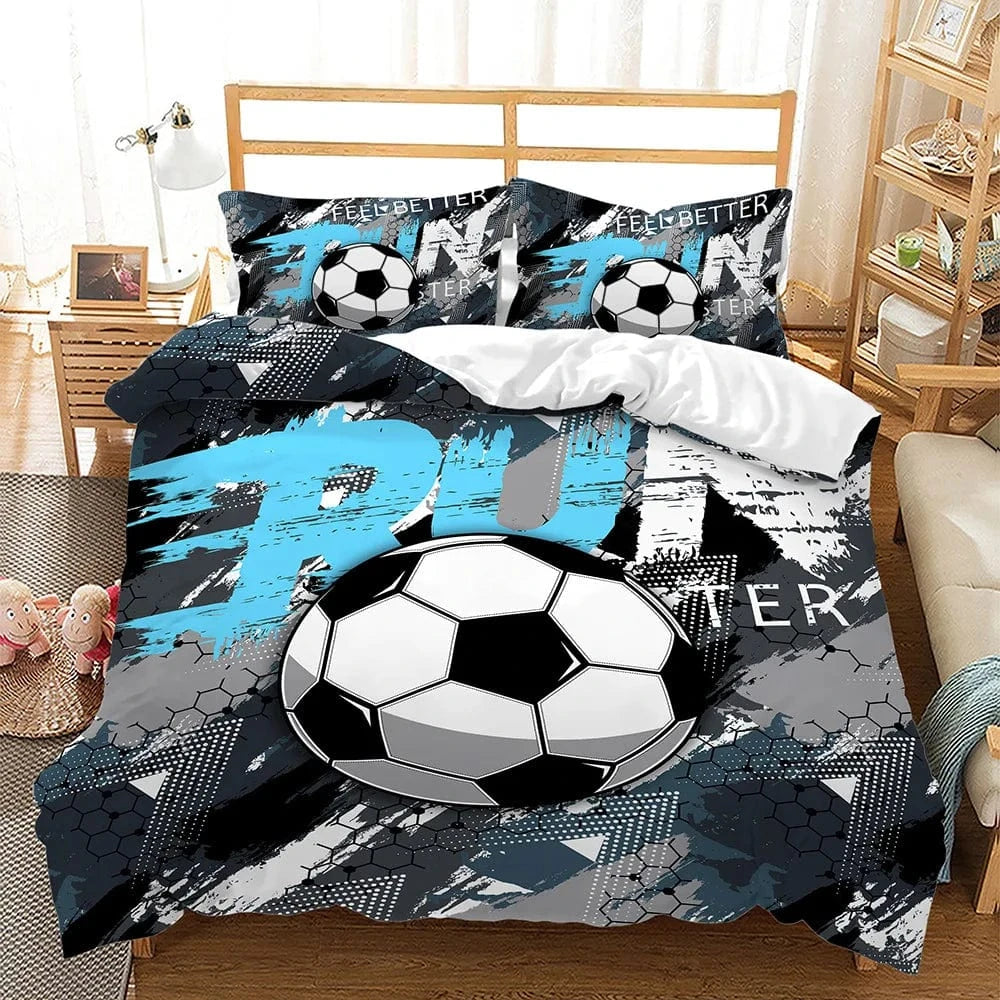 Canvanation 4 / PillowcaseX2 Housse De Couette - Football Noir Et Blanc