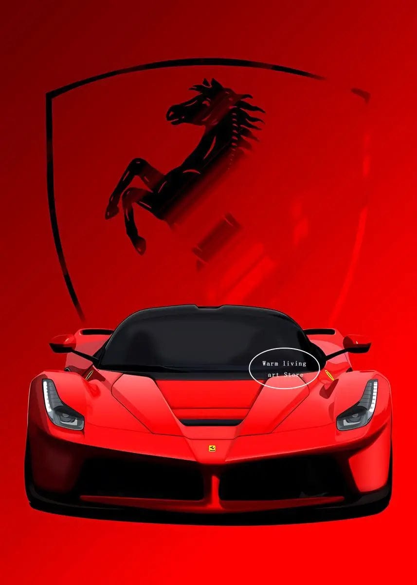 Canvanation 8 / 40x60cm Affiche Voiture De Sport Rouge Ferraris