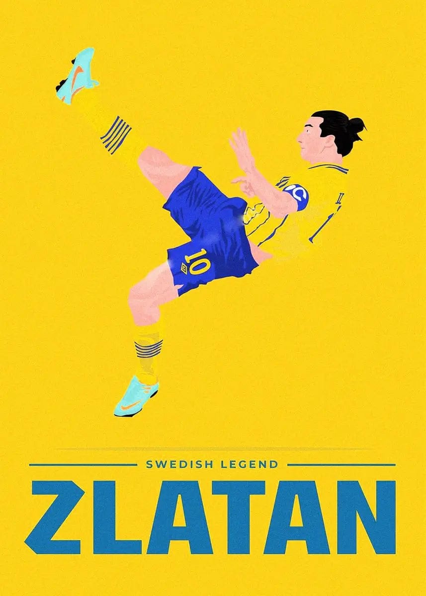 Canvanation 4 / 40x60cm Affiche Football - Maradona - Zidane