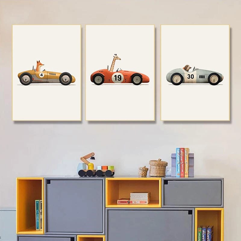 Canvanation Affiche Voiture Drôle Anime Animaux