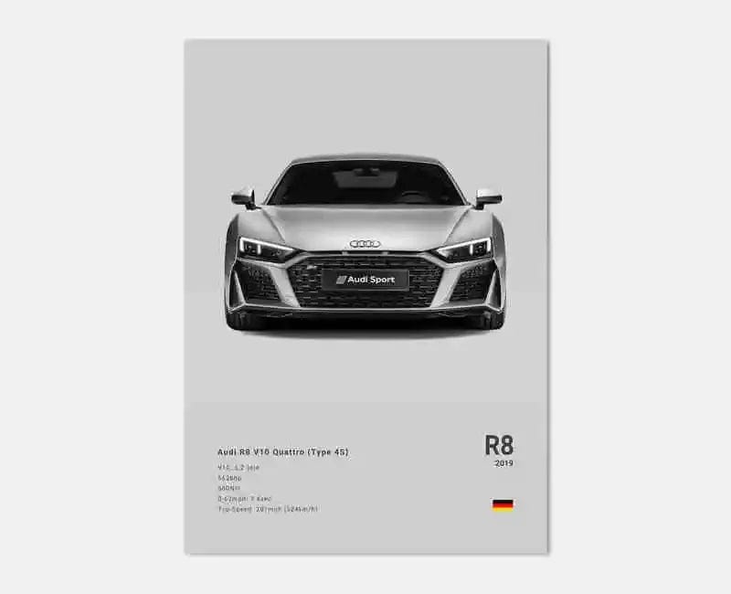 Canvanation 8 / 50x75cm Affiche Voiture Allemande Rs3 R8 C8 GTR SUV