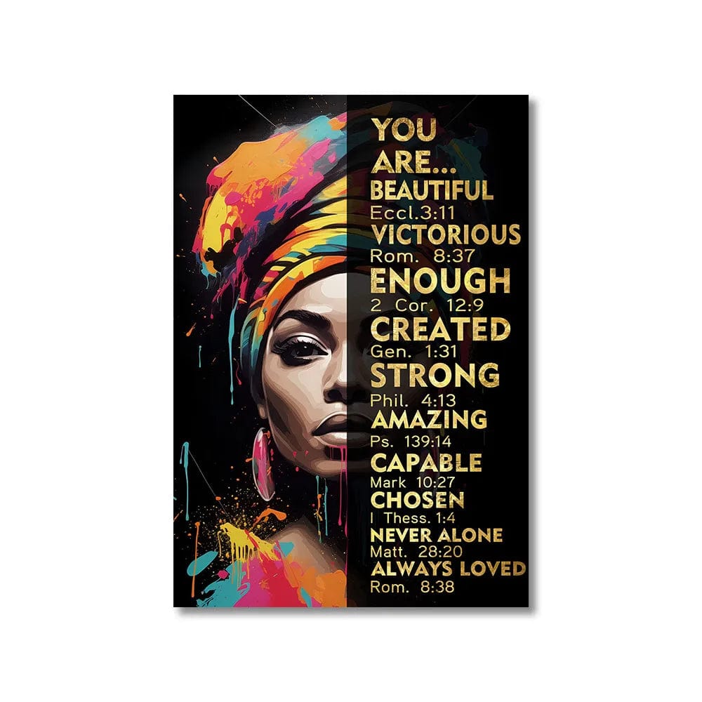 Canvanation A / 20x30cm Affiche Citation You Are Beautiful Africaine