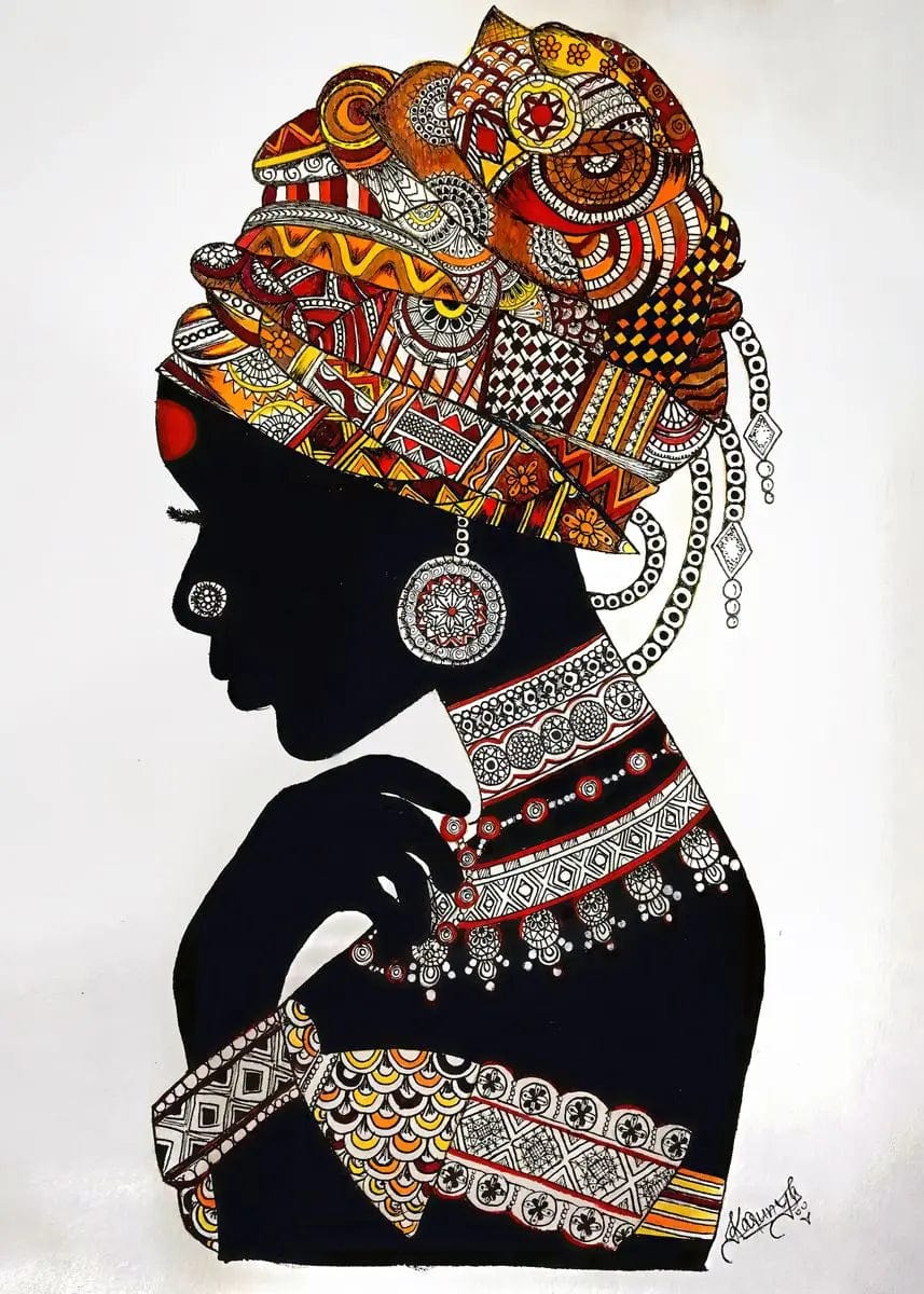 Canvanation G / 40x60cm Affiche Africain Femme Noir