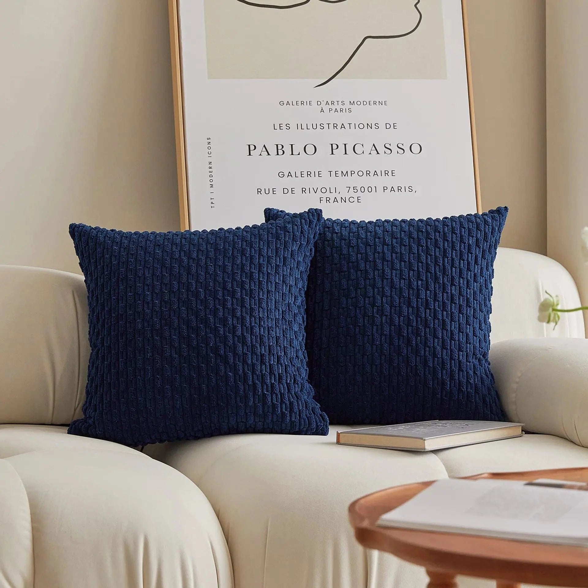 Canvanation Bleu Foncé / 40x40cm Housse de Coussin Élégante et Confortable