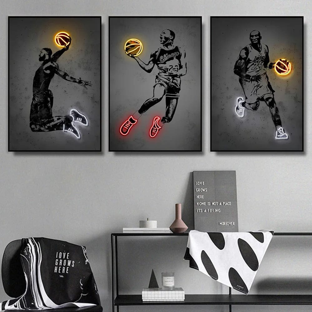 Canvanation Affiche Neon Joueurs De Foot